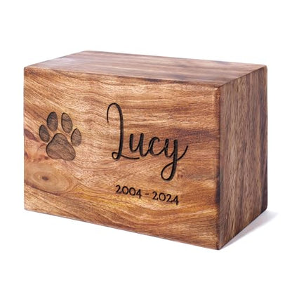Personalized Wooden Tree of Life Cremation Urn for Human & Pet Ashes, Handmade Wood Memorial Funeral Burial Urn Box for Adults, Male/Female, Custom Sizes 6"x4"x3" to 11"x7"x4" (40–250 lbs Capacity)