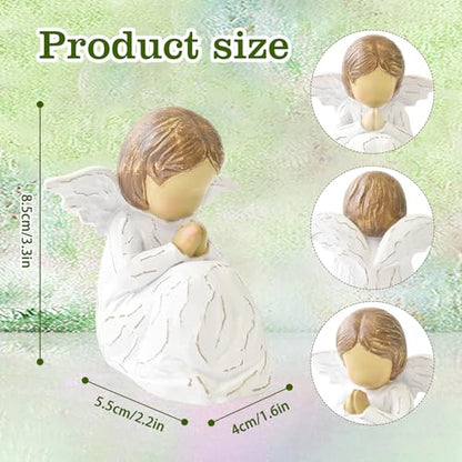 JINGIHE Praying Hands Angel Figurine, Baptism Gifts for Teen Girl | Guardian Angel Decor for Confirmation Religious Christening Gifts, Prayer Angel Statue with Wing for Women
