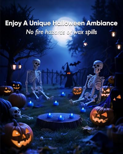 Amagic 12Pack Blue Flameless LED Tea Lights Candles Battery Operated - color: Blue, size: 12 Pack