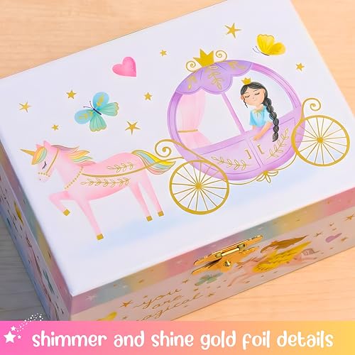 Giggle & Honey® Musical Princess Jewelry Box for Girls | Music Boxes for Little Girls, Toddler Jewelry Box for 4 Year Old Kids, Toys for Toddlers, Birthday Gifts for Kids 5-9 Years - style: Perfect Princess