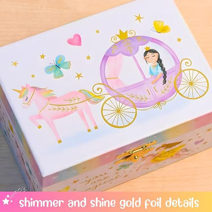 Giggle & Honey® Musical Princess Jewelry Box for Girls | Music Boxes for Little Girls, Toddler Jewelry Box for 4 Year Old Kids, Toys for Toddlers, Birthday Gifts for Kids 5-9 Years - style: Perfect Princess