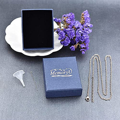 Fashion Pet Cremation Jewelry Stainess Steel Heart Keepsake Ashes Necklace Dog Cat Paw Memorial Urn Pendant - color: RG-Blue