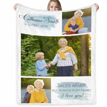 Custom Memorial Blanket with Picture Personalized Sympathy Remembrance Condolences Bereavement Gifts Sympathy Gifts for Loss of Loved One Mother Dad Grandma Grandpa Sister Daughter Friend - color: Design13