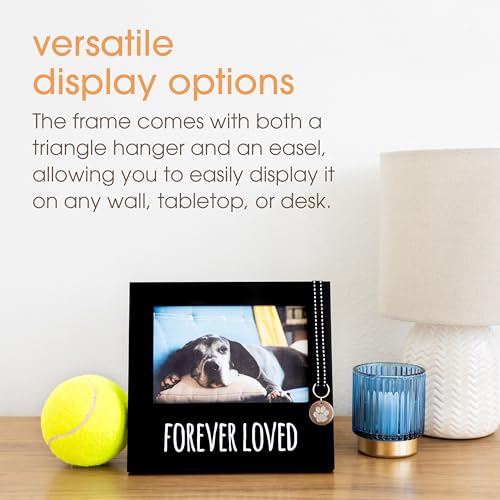 Pearhead Forever Loved Pet Keepsake Picture Frame, Photo Frame for Pet Owners and Dog Lovers, Ideal Memorial Gift for Loss of Dog and Pet Remembrance, Wall Mount And Tabletop Frame, Black | Picture Frame for Pet Owners, Ideal Memorial Gift for Loss of Dog