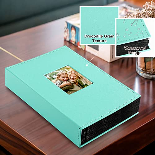 Ywlake Photo Album 4x6 300 Pockets, Leather Photo Albums Holds 300 Horizontal Only Pictures Teal - color: Teal, size: 300 Pockets