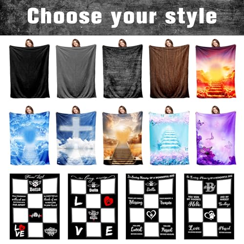 LOSARON Personalized Pet Memorial Blanket, Custom Sympathy Blankets Throws for Loss of Mother Father Grandma Grandpa Wife Husband Dog Grave Blankets for Cemetery Bereavement Gifts - color: 6 Photo Collage-4