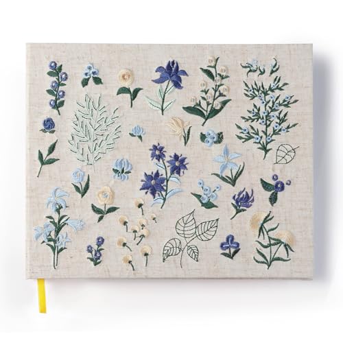 Embroidered Fabric Guest Books - Elegant Wedding Guest Book - Perfect for Wedding Receptions, Birthdays and Special Events - Baby Shower Guest Book with 200 Pages Blank and Lined for Sign-in and Photo
