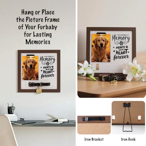 Pet Memorial Frame with Collar Holder, Personalized Dog & Cat Loss Keepsake | Honor your beloved pet with a personalized memorial frame featuring a collar holder, photo display, and lasting keepsake.