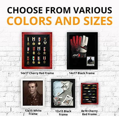12x15 Large Shadow Box Frame, Deep Shadow Box Display Case, Black Shadow Box, Shadowbox Picture Frame, Graduation Cap Shadow Box, Military Shadow Box Wood, Wedding Shadow Box Frame - color: Black, size: 12x15