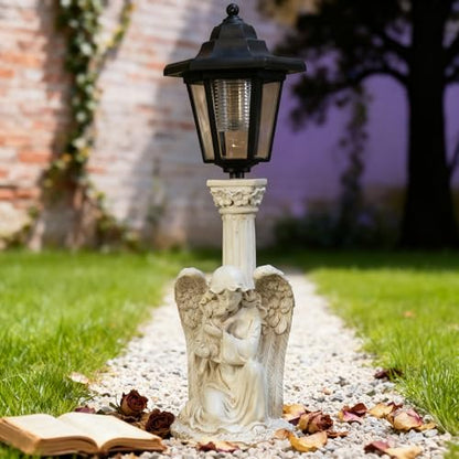 Solar Garden Statues Memorial Decor Garden Angel Statues for Outside Lawn Yard Patio Balcony Art Sculptures Gifts for Mom Women - size: 10*6*10 in
