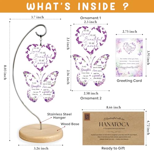 Mother Daughter Ornament - Christmas Birthday Valentines Gift from Mom Dad - color: 19 - Daughter Butterfly