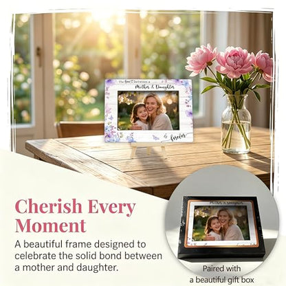 Mom Picture Frame | Mothers Day Photo Frame 4×6, Memorial Picture Frames for Mother's Day Birthday Gifts - Purple Flower - color: Purple Flower