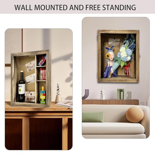 Extra Deep Shadow Box Frame 16x14, Depth 6in Shadow Boxes Display Cases, for Flowers Bouquet Wedding Picture Photo and Keepsake (Carbon) - color: Carbon