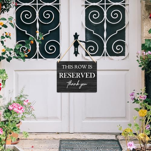 Ryeolo Wedding Reserved Signs, Wooden Hanging Signs, 10.2x7.8 Inches (Black) - color: Black