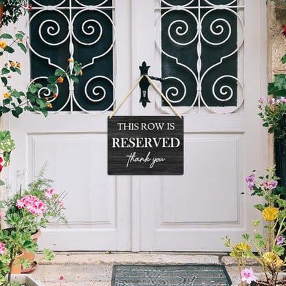 Ryeolo Wedding Reserved Signs, Wooden Hanging Signs, 10.2x7.8 Inches (Black) - color: Black