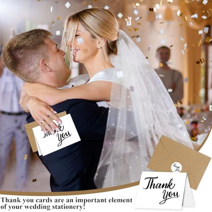 600 PCS Thank You Cards with Envelopes Matching Stickers Thank You Notes Bulk 4x6 Inch Minimalistic Design for Business Baby Shower Wedding Small Business Graduation Bridal Shower Funeral White - color: White