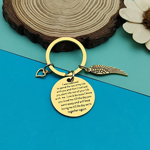 Dabihu Sympathy Gift Memorial Gifts Keychain In Memory of Husband/Wife Jewelry for Loss Loved One Remembrance Keepsake Family Grief Keyring, gold