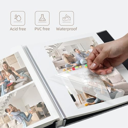 Vienrose Self Adhesive Photo Album, 60 Pages, 11 x 10.6 in, Blue | Scrapbook Album, 30 Sheets, 3x5 4x6 5x7 8x10 Photos, Metallic Pen, DIY Memory Book, Wedding Album, Family Photos - color: Blue, size: 11"x10.6"60 Pages