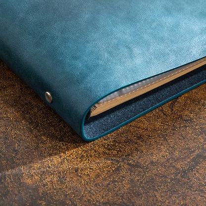 Leather Photo Album for 4x6 Pictures Photo Book With 30 Writing Paper for Family Wedding Anniversary Baby Vacation Picture Album (Blue Camera) - color: Blue Camera