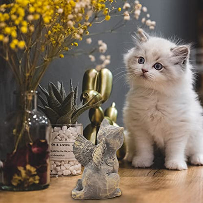 Cat Angel Memorial Figurine, Cat Memorial Gifts, Losing a Cat Sympathy Gift, Cat Gifts for Cat Lovers, Passed Away Cat Gift, Sculpted Hand-Painted Figure - color: Natural-love My Cat (Dark)