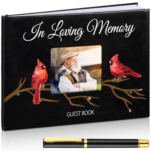 Yingzhao Memorial Funeral Guest Book with Pen 144 Pages Cardinal Funeral Guest Sign in Book for Memorial Service Celebration of Life Party Supplies in Loving Memory(Cardinal) - style: Cardinal