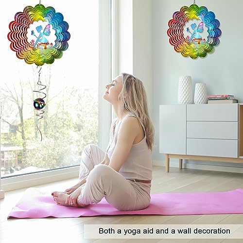 Fairy Wind Spinner Hanging Wind Sculptures & Spinners for Outside - color: Mandala Flower Fairy