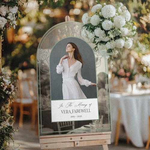 In Loving Memory Sign with Photo - Custom Funeral Welcome Board - Personalized Memorial Display for Services - color: Sign 10