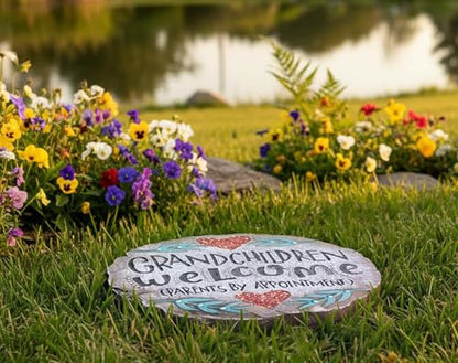 Outdoor/Garden Stepping Stones - Grandma and Grandpa Gifts - Great Grandma Gifts (Grandparents Day Gift Grandchildren Welcome Home) - color: Grandma and Grandpa Gift