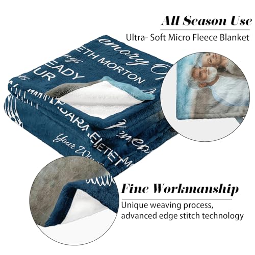 Vsmoedb Custom Memorial Blanket with Pictures for Loss of Loved One - color: Select08