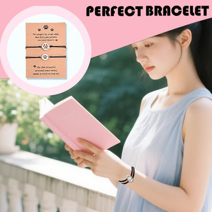 Dog Bereavement Gifts Pet Paw Bracelet for Men Women Memorial Bracelets for Loss of Cat Sympathy Gift Friendship Bracelets for 2 Friends Women Dog Remembrance Gift Cat Pet Lover Bracelet