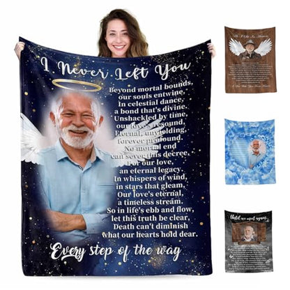 MyPupSocks Customized Remembrance Blanket with Picture, Custom Funeral Sympathy Gifts for Loss of Loved One, Memorial Blanket Personalized with Photo - color: Color 04