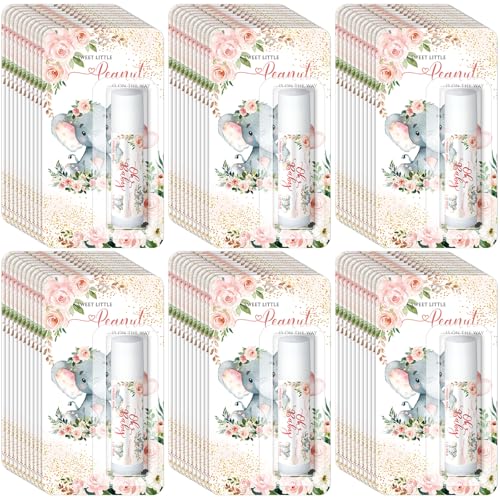 30 Pack Little Peanut Party Baby Shower Games Prizes Bulk Lip Balms Pink Elephant Party Gifts for Winners Boys Girls Gender Reveal Favors Decorations Baby Shower Souvenirs Gift Bags Stuffers - style: Elephant