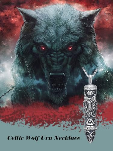 JKR Keepsake Urn Necklace for Ashes Cremation Jewelry Memorial Gift - style: 8-Bullet-Wolf