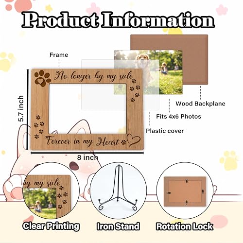 YSTEP Dog Memorial Picture Frame, Pet Loss Gift, Memorial Sympathy & Bereavement Gifts for Loss of Dogs, Pet Memorial Frame, Dog Wooden Photo Frames 4x6 In -G03 - style: Style 3