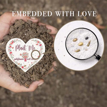 miaform 100 Pcs Plantable Seed Paper Card Hearts. Baby Shower Party Favors for Guests 100 Pcs Small Business Plantable Thank You Card Hearts. Wedding Favors for Guests Bulk 100