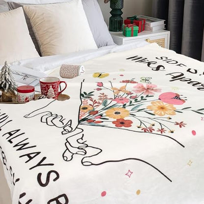 Sister Gifts Blanket for Sisters, Birthday Gifts for Sister Adult, Sisters Blankets, Best Sis Ever Gift for Mothers Day, Birthday, Graduation, Christmas, Cozy Warm Throw Blanket 60" X 50" - color: Flowersisters