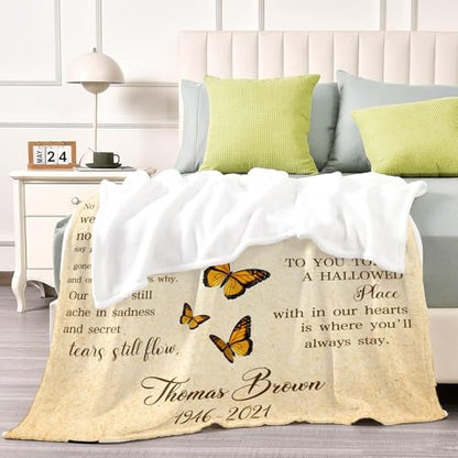 Custom Memorial Blanket with Picture Personalized Sympathy Remembrance Condolences Bereavement Gifts Sympathy Gifts for Loss of Loved One Mother Dad Grandma Grandpa Sister Daughter Friend - color: Design6