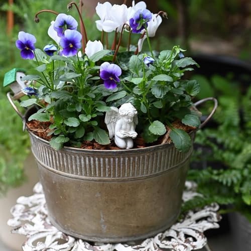 MUAMAX 2 Pcs Decorative Angel Garden Stakes,Little Angel Statues,Resin Flower Pot Decoration Mini Angel Plant Stake,Praying Angel Figurines,Small Cherub Angel Memorial Statue Angel Figurines Decor