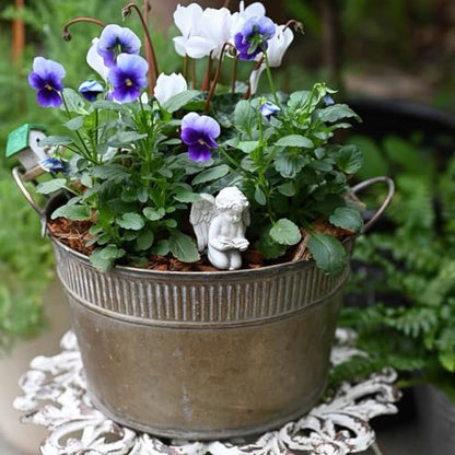 MUAMAX 2 Pcs Decorative Angel Garden Stakes,Little Angel Statues,Resin Flower Pot Decoration Mini Angel Plant Stake,Praying Angel Figurines,Small Cherub Angel Memorial Statue Angel Figurines Decor