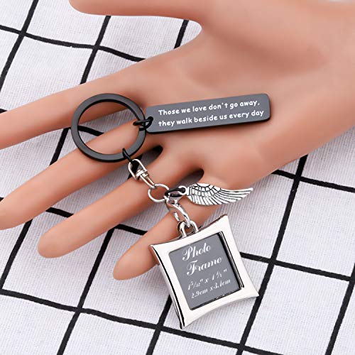 AKTAP Photo Frame Keychain Memorial Gifts Those We Love Don't Go Away Picture Frame Keyring