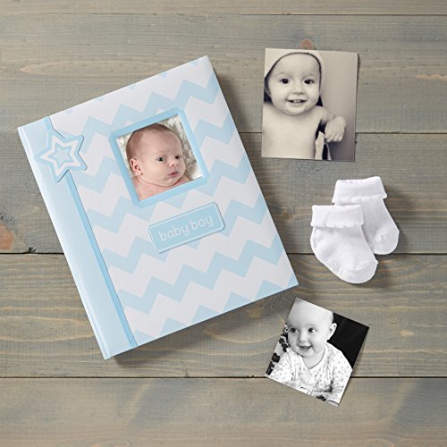 Lil' Peach First 5 Years Chevron Baby Memory Book, 46 Fill In Pages, Blue - style: Blue Chevron
