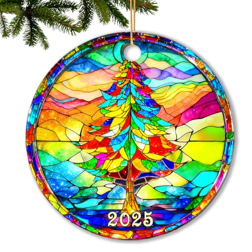 Christmas Ornaments 2025, Exchange for Women, Men, Collectible Dated Year Ornaments for Tree Birthday Thanksgiving Gift for Friends & Family - color: Christmas Tree-5