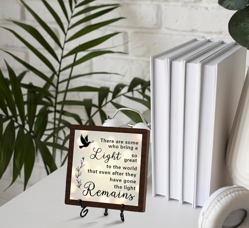 Sympathy Desk Decor Sign, Celebration Of Life Decorations, Desk Decor Signs For Home Bedroom, There Are Some Who Bring A Light Sign, Wooden Decoration With Stand -D01 - style: Brown WoodSign2