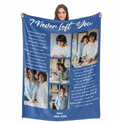 Custom Memorial Blanket with Photo - Sympathy Gift for Loss of Loved One - color: Style 18