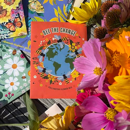 Bentley Earth Day 2025 Bee The Change - Pollinator Flower Mix Seed Packets (25 Packets) - style: Bee the Change