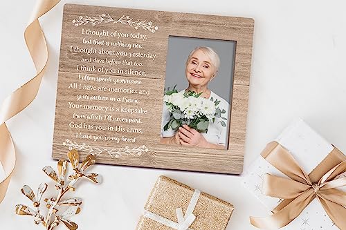 Orchroma Memorial Picture Frame,In Memory of Loved One Gifts,Bereavement Condolences Gifts,I Thought of You Today,4x6 Photo Frame - color: I Thought of You Today