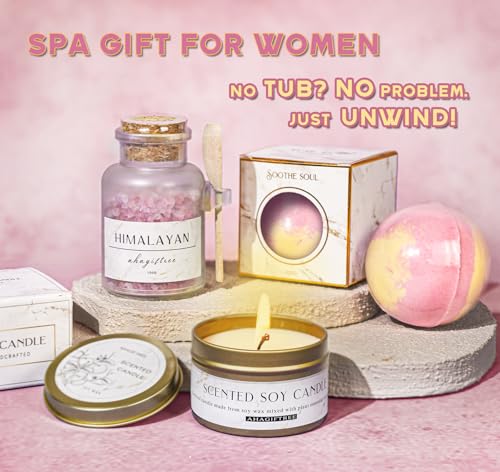 AHAGIFTREE Birthday Gifts,self care,11PC care package with Moon Lamp,Get Well Soon Gift Baskets for Women After Surgery,Condolences Gift Basket for Loss,Sympathy Baskets for friend,mom (Pink) - color: Pink