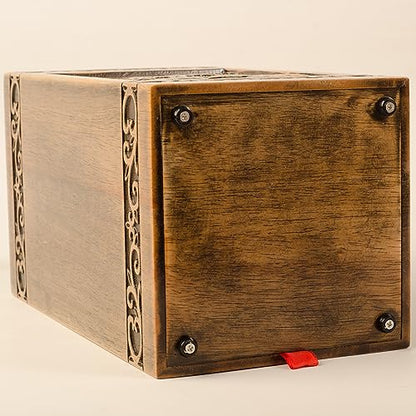 Wooden urns Ashes Human Cremation Adult Wood urn Male dad Burial Large Female Men Adults Box (Sunflower 250lbs)