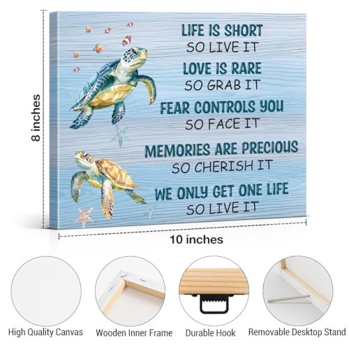 Sea Turtle Canvas Wall Art Inspirational Turtle Ocean Poster Wall Decor - color: Sea Turtle