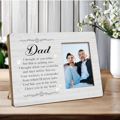 Memory Gifts for Loss of Dad,Condolences Memorial Sympathy Gifts for Loss of Dad Loved One,I Thought of You Today Dad Wood Picture Frame - style: Dad-3